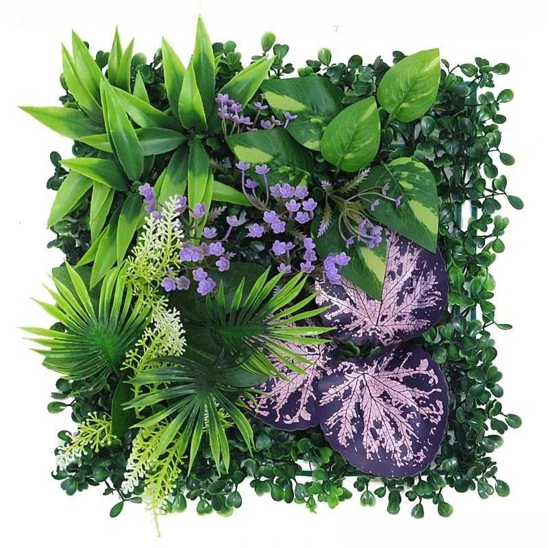 

25 * 25cm Artificial Plastic Lawn DIY Wedding Background Plant Wall Simulation Rose Milan Grass Green Plants Walls Study Decor 25x25cm