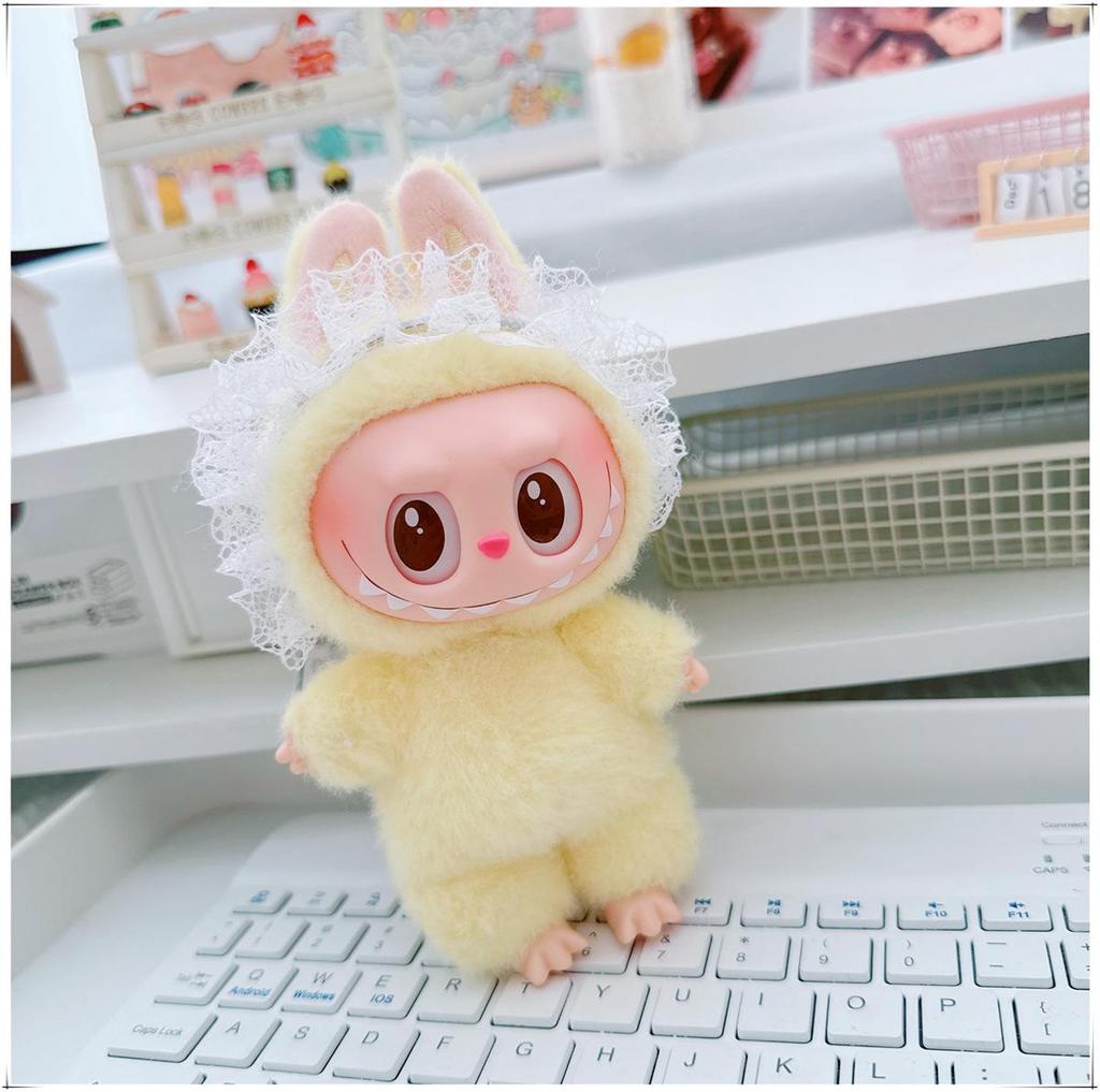 First, Second, and Third Generation Labubu Doll Clothes & Accessories Set: Includes 17cm and 10cm Doll Clothes, Crossbody Bag, and Hair Clip.