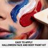 Zephoco Halloween Face Body Painting Kit Full Coverage Lightweight Foundation Water-soluble Non-Toxic Safe Festival Makeup Accessories Set