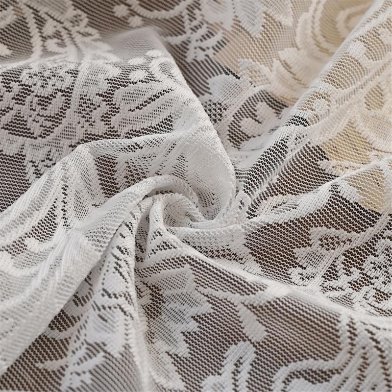 Half Sheer Lace Curtain With Florals Styles Window Dressing Solution Soft Filtering Home Decoration