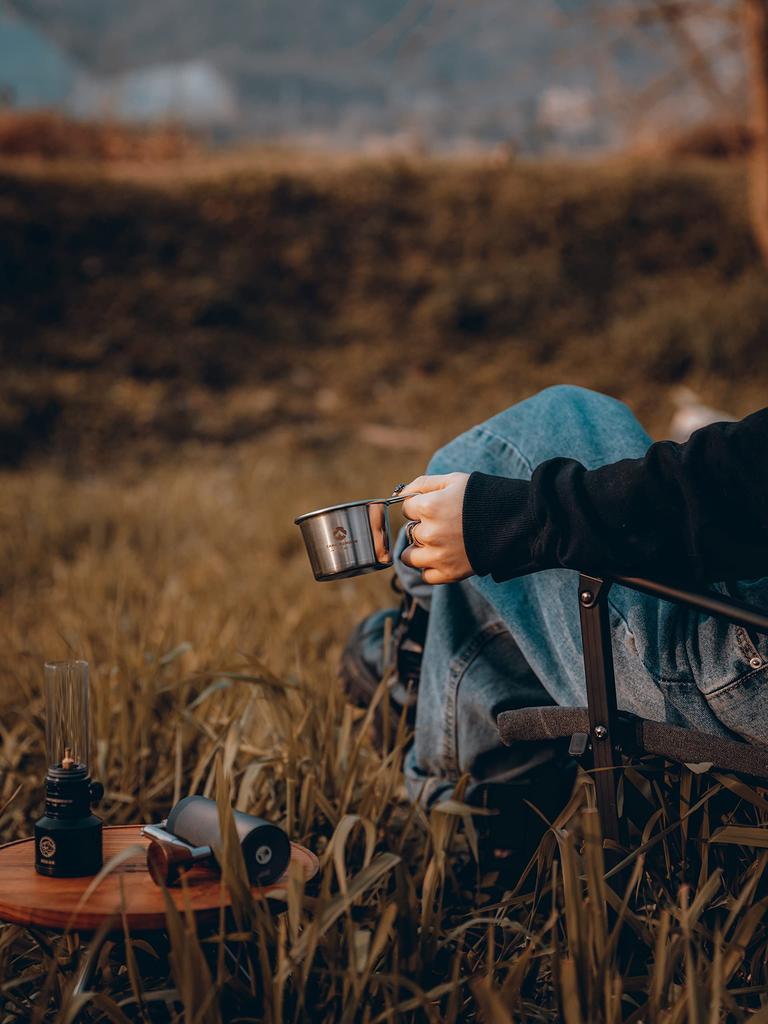 CAMPING MOON Camping Coffee Solo Mug S-180-4P+B, 160ml, 4-Piece Set with Canvas Case