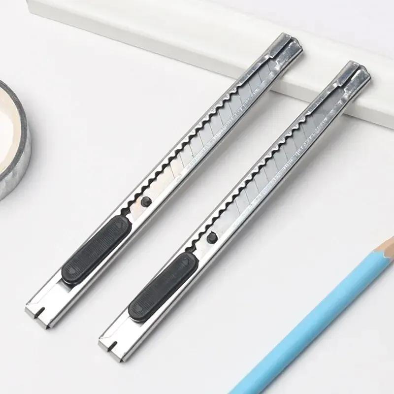 1 Stück Edelstahl Einziehbares Universalmesser Tragbar 9mm Abbrechklingen Bastelmesser Kartonschneider Perfekt zum Schneiden zu Hause