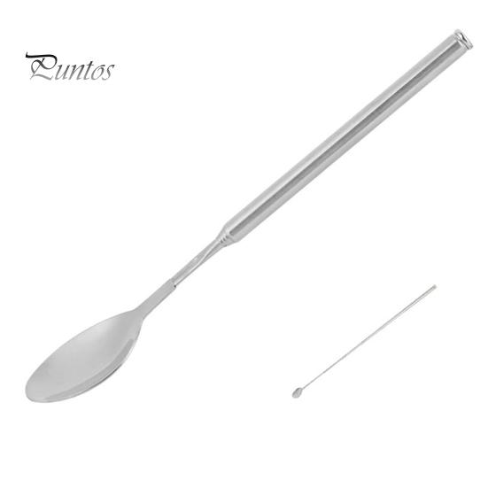 Extendable Fork Telescoping Spoon Stainless Steel Retractable Dinner Spoon Long-Handled Prank Fork Versatile Dining Tool for BBQ Camping
