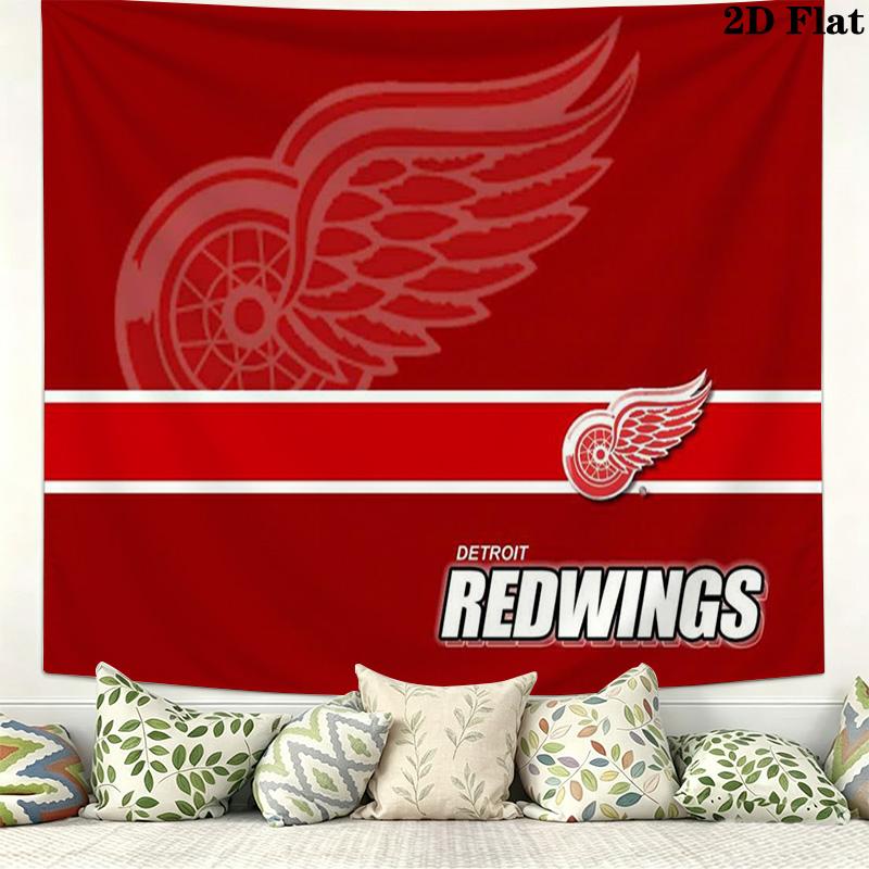 Detroit Red Wings logo Wall Tapestry Aesthetic Wall Hanging Printed Fabric Blanket Decorative Tapestries for Bedroom Living Room Home Decor