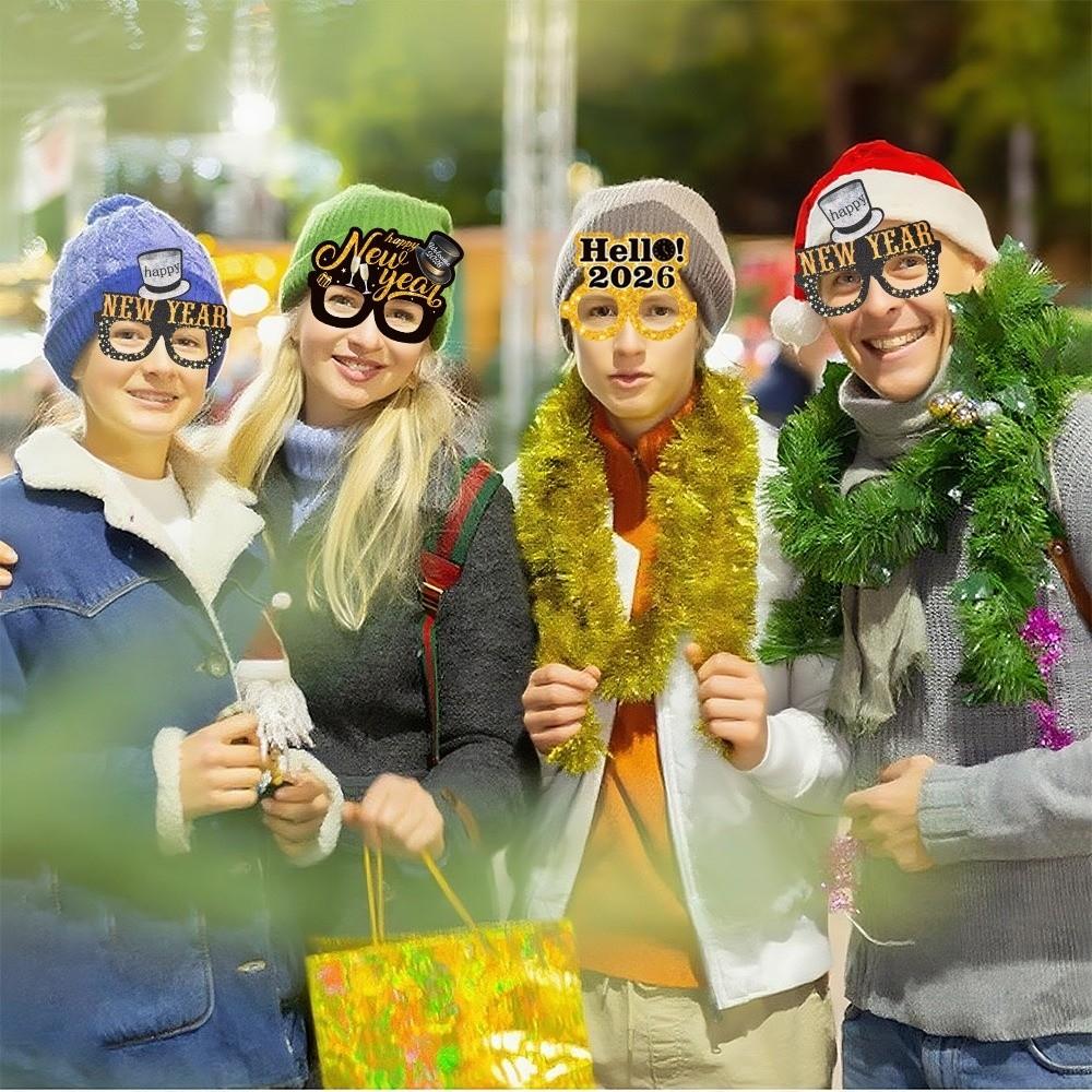 Letters and Numbers 2026 New Year Glasses New Year Decorative Glasses  Xmas Party Decoration