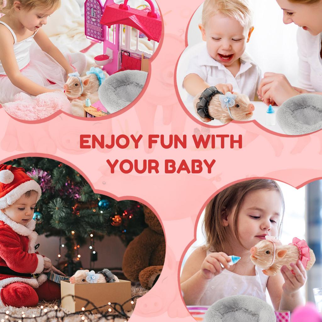 3/5 Zoll Silikon Schwein Puppe Spielzeug Mini Weich Lebensecht Silikon Schwein Puppe Niedlich Miniatur Neugeborenes Vollsilikon Schweine Interessante Spielzeuge
