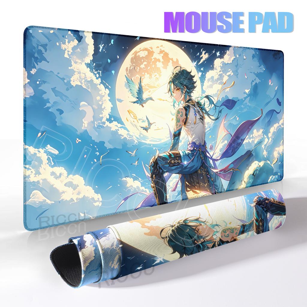 Genshin Impact Xiao Tappetino per mouse Anime Tappetino da scrivania di grandi dimensioni Tappetino per scrivania per tastiera del computer Tappetino per mouse da gioco Accessori per computer Tappetino per mouse