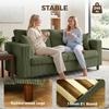 Loveseat Sofa With Wide Seat Corduroy 2 Seater Couch With Deep Seat Spring Cushion Green