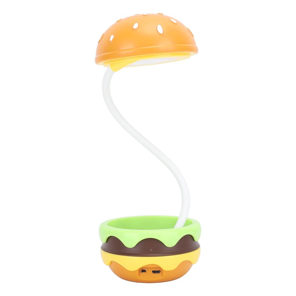 Cute Desk Lamp for Kids Rechargeable Hamburger Small Desk Lamps with Adjustable Neck Dimmable Touch