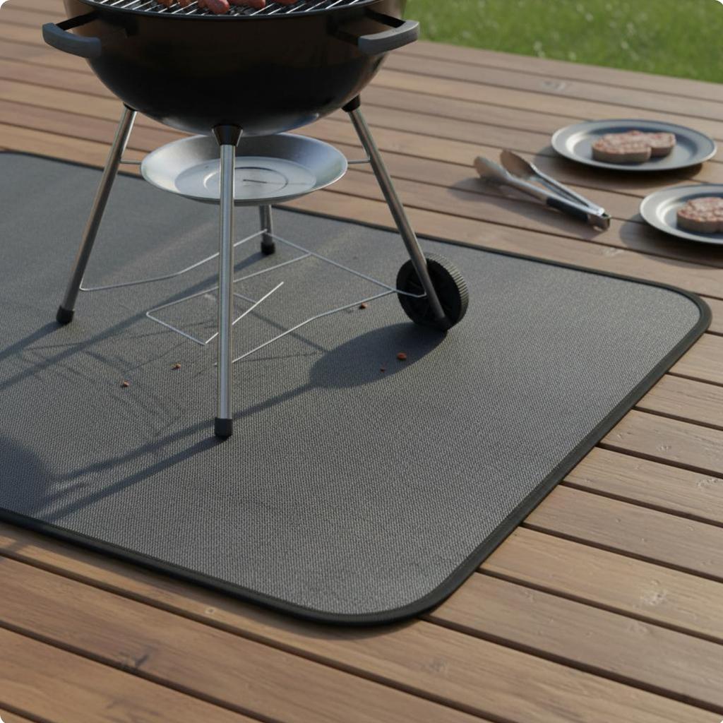 Silicone Fire Fireplace Mat Reusable Fireproof BBQ Mat Flame Retardant Deck Protector Portable Fireproof Deck Protector
