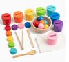 Ball Educational Wooden Cup Set For Childrens Color Recognition Cognitive Skills