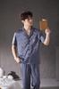 2026 Men's Light Luxury Pajama Set: Spring/Summer Short Sleeve Top & Long Pants Homewear