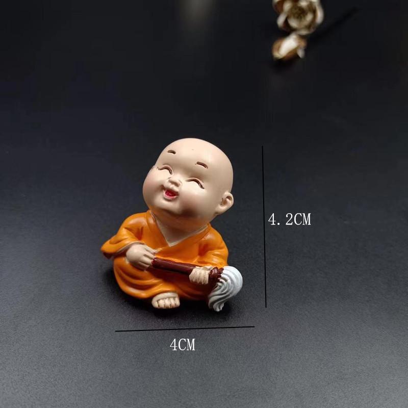 Ornement de Moine Zen: Décoration de bureau Kung Fu des Quatre Non, Pot de fleurs pour voiture, bureau ou entrée