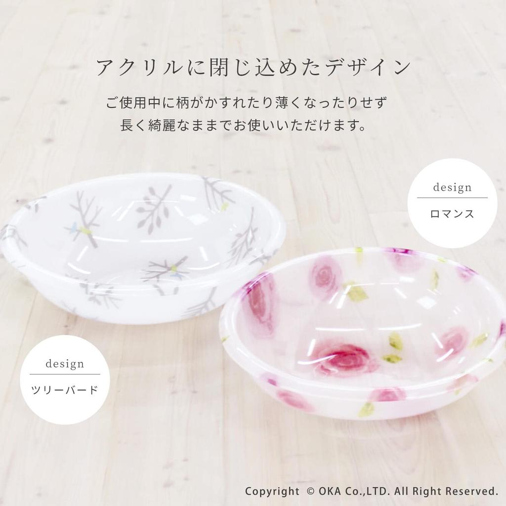 OKA Washbowl Tree Bird (White) Diameter 31cm Regina Acrylic