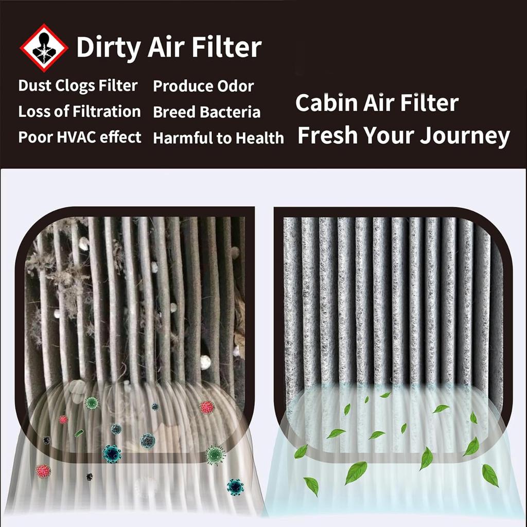 Cabin Air Filter Replacement for Car Easy Install Suitable for Nissan 27277-VP00A 27298-7S600 27298-ZR00A CF10388 042-2052 CF-58