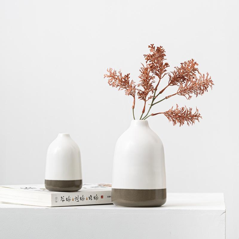 Manhattan Two-Color Ceramic Vase, High-End Flower Insert, Home Aromatherapy Bottle, Desktop Decoration Ornament