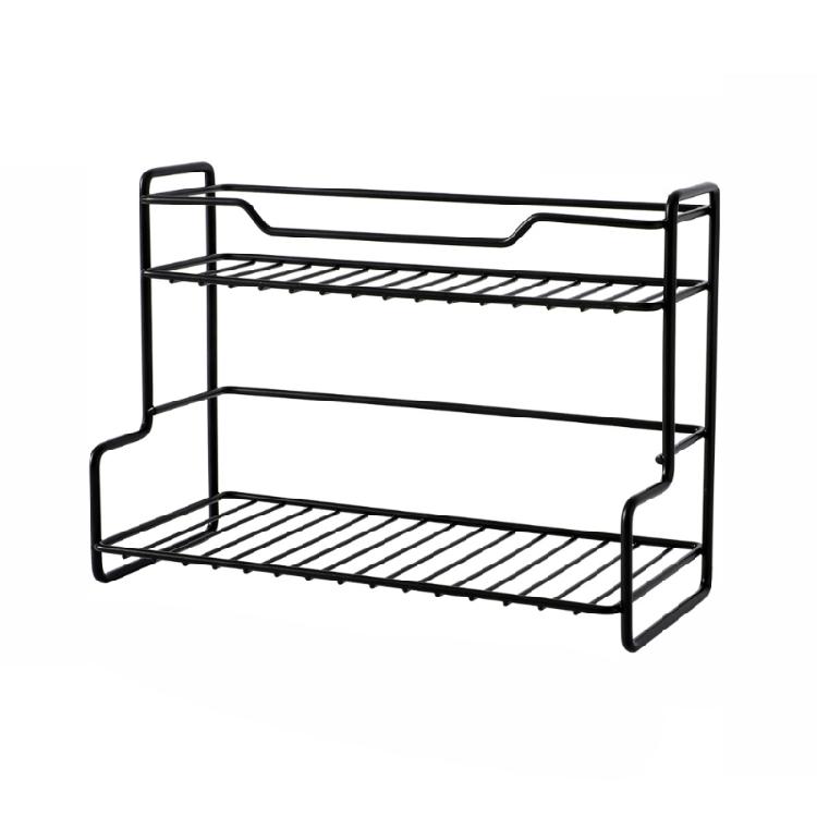 Schlafzimmer und Küche Doppellagiges Robustes Edelstahl-Lagerregal zur Organisation von Büchern, Zeitschriften und Gewürzen