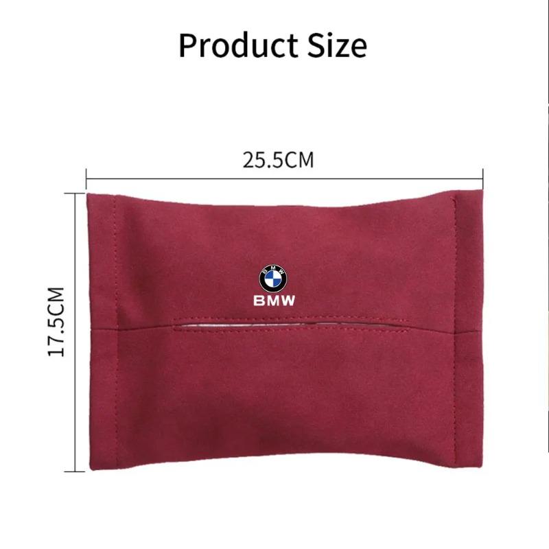 1pc Car Tissue Box Suede Sun Visor Seat Back Hanging Bag For BMW M E46 E90 E60 F30 E39 F10 E87 E36 F20 E92 Serie 1 BT21 G20 X1