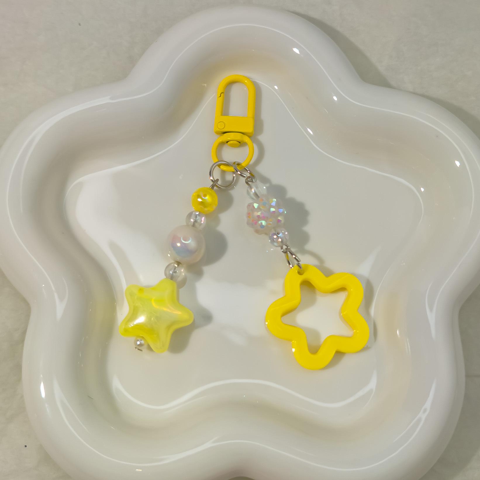

Glitter Acrylic Star & Bell Car Keychain Pendant