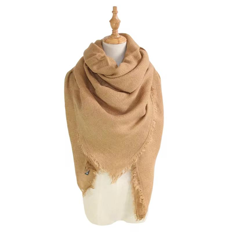 Sciarpa Quadrata Morbida da Donna 140cm Tinta Unita Invernale Caldo Scialle Hijab Coperta Avvolgente Pashmina Fazzoletto da Collo Écharpe Bufanda Sciarpe