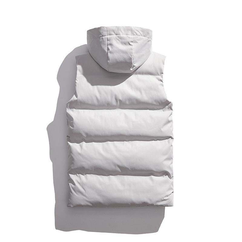 Autumn and Winter New Men's Removable Thermal Hooded Cotton Vest Trendy Versatile Cotton Jacket