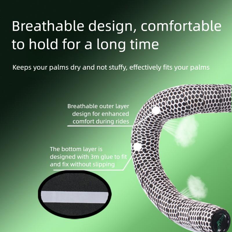 Road Bike Handlebar Tape, Silicone Honeycomb Non-Slip Sweat-Absorbent Bar Wrap, Shockproof Drop Bar Grip Tape for Road Cycling