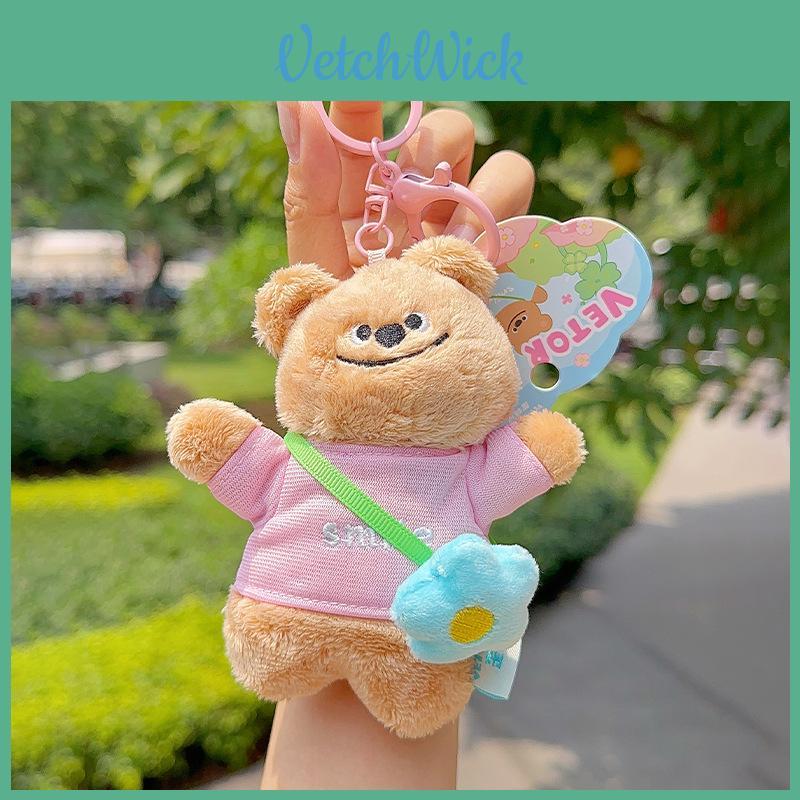 Bear Flower Backpack Plush Keychain With Lightweight Design For Kids Gift
