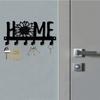 1pc Sunflower & Letter Design Black Metal Key Holder – Multi-Purpose Wall Hook for Porch, Hallway, Ideal for Keys and Clothes