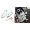 Meditation Gift Blue Jades Bead Cross Rosary Women Men Praying Supplies