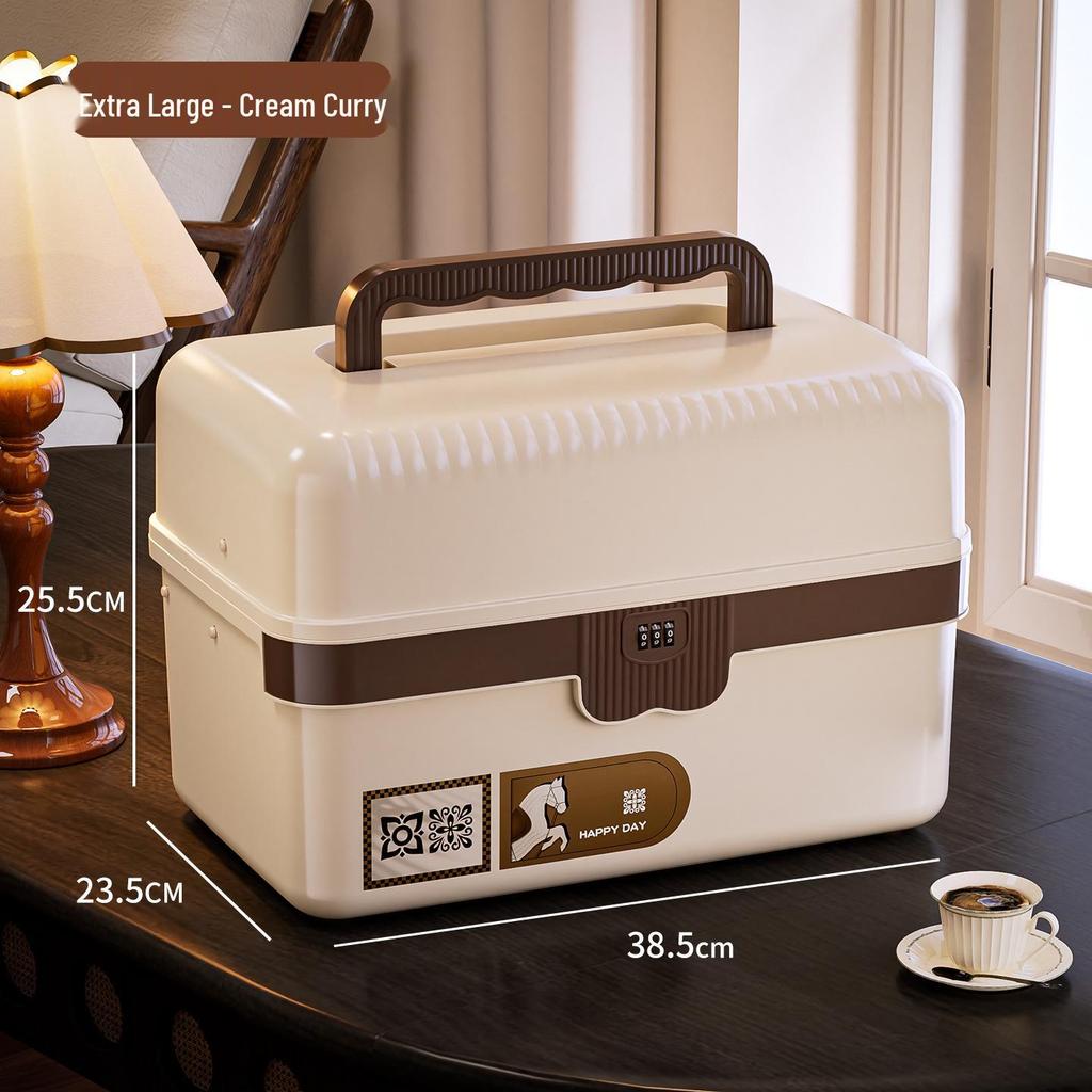 Lockable Storage Box for Home & Valuables, Portable Privacy Document Box for Students and Cars