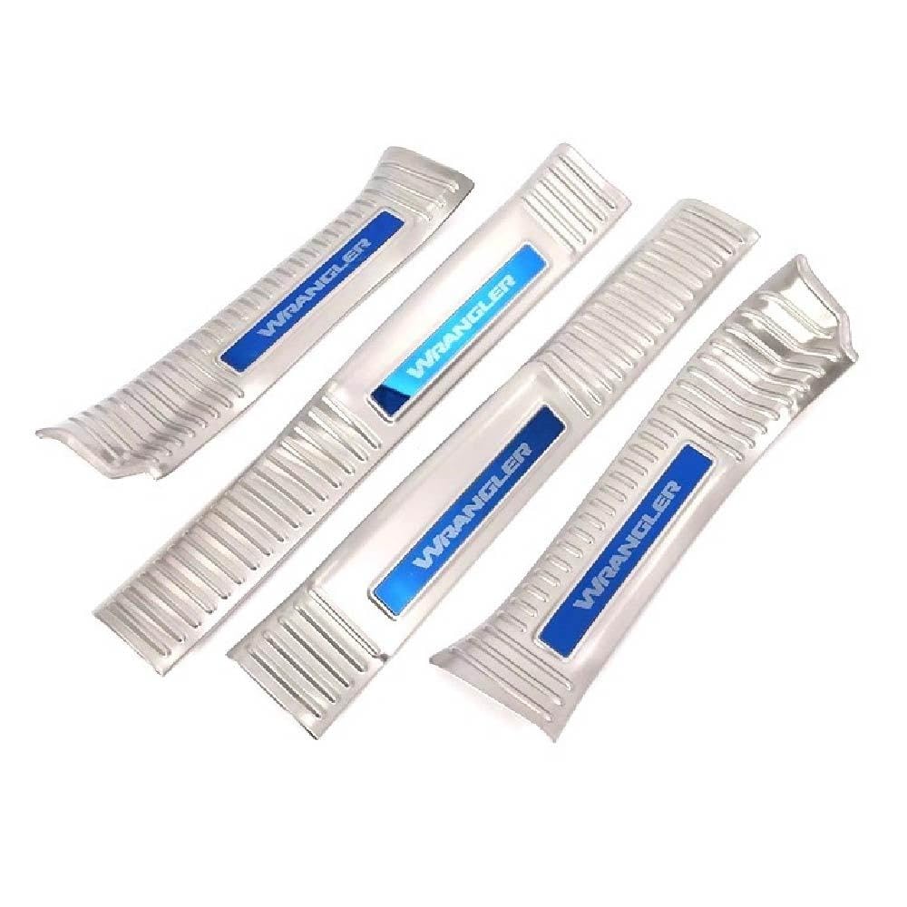 

Scuff Side Step Covers for Jeep JL Wrangler Rubicon Sport Sahara Easy Stain and Scratch Stainless Set of 4 Inner Plates, Steps, Guards,