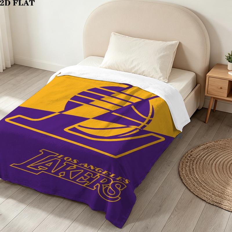 Los Angeles Lakers Print Flannel Blanket, High quality Comfortable for All Seasons, Home Decor, Warmth and Comfort, Perfect for Christmas Gifts