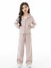 Girls' Autumn Three-Piece Set: Long Sleeve Cardigan, Narrow & Wide Leg Pants for Middle and Big Kids
