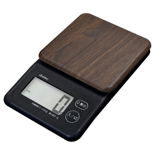 Doretec Forest 2kg Dark Wood Digital Scale with a Large, Diagonal Screen for Easy Viewing (KS-276DW)