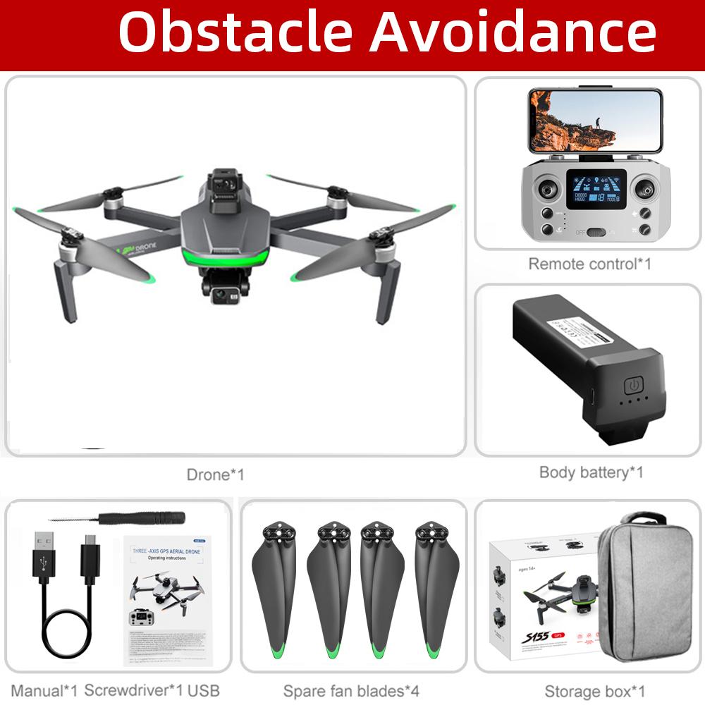 2025 New S155 Max GPS Drone 6KM 4K Professional HD Dual Camera 3-Axis Gimbal 360° Obstacle Avoidance Brushless Quadcopter Toys