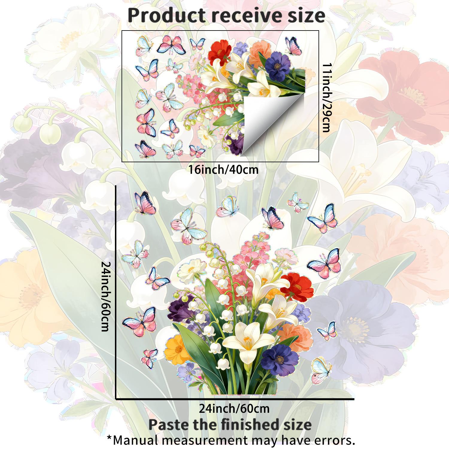 

Статичные весенние бабочки, букет, оконные наклейки для детской комнаты, спальни, декор стен 29x40cm разноцветный