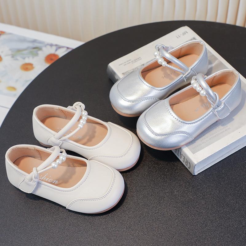 Girl princess 2025 new children's foreign style leather shoes soft sole single shoes little girl baby shoes fashionable and versatile