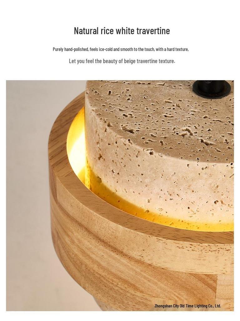 Adjustable Wabi-Sabi Style Solid Wood Pendant Light for Bedroom, Dining, or Bar