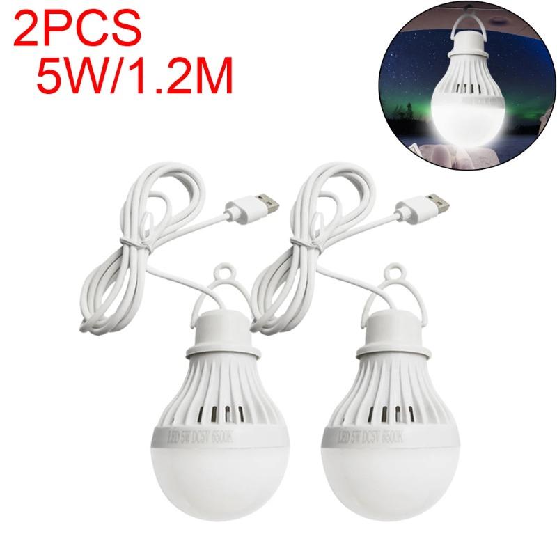 5 Вт USB светодиодная лампа Портативная светодиодная лампа Лампы для чтения 5 В Энергосберегающая Аварийная лампа Наружные лампы для палатки Кемпинга Пешего туризма 5W-2Pcs