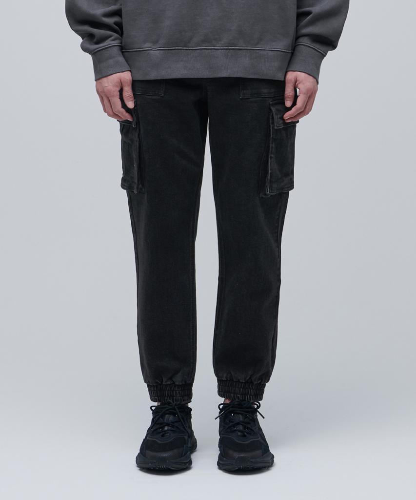MUSINSA STANDARD Denim Cargo Jogger Pants [Washed Black]