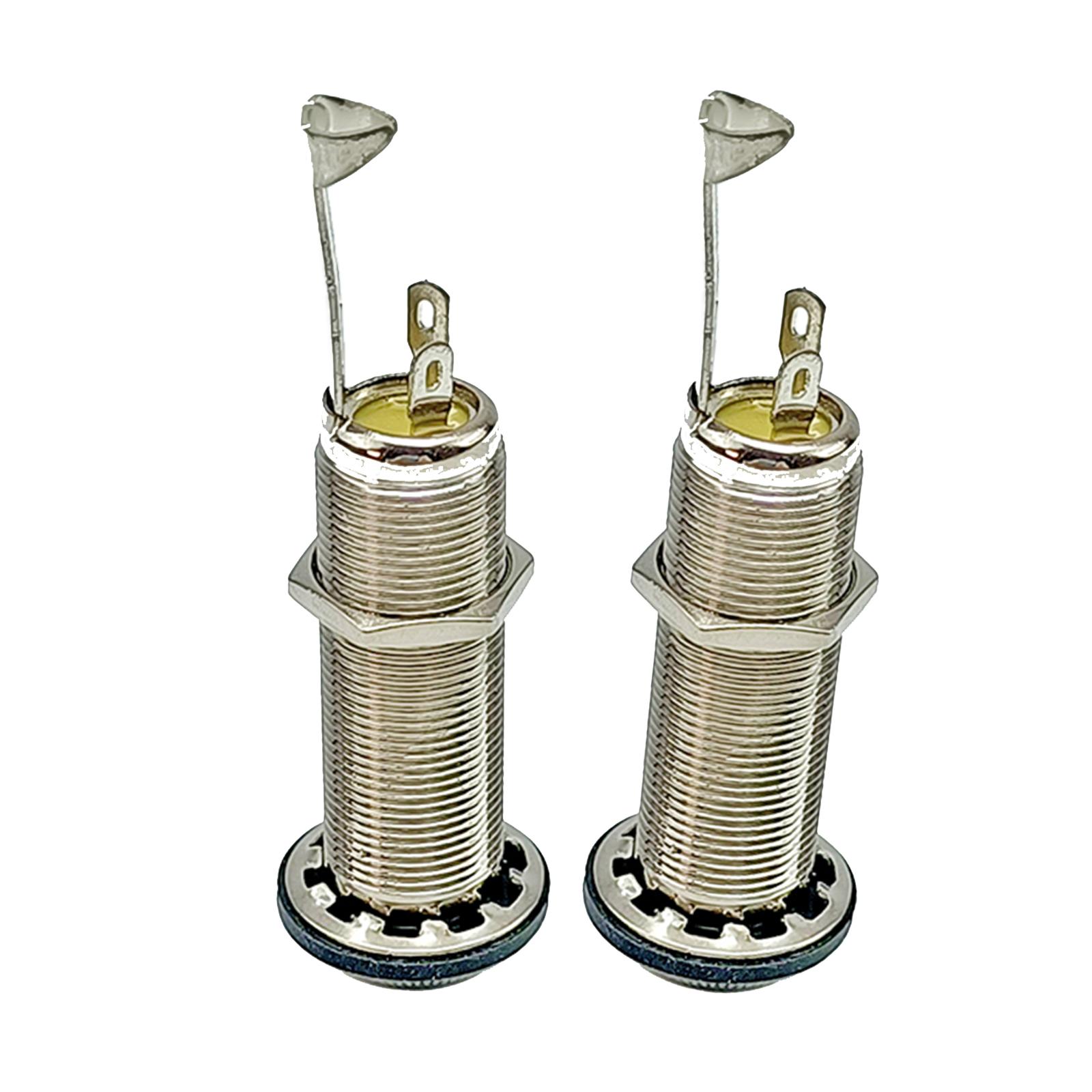 

2 Pack Electric Guitar and Bass Jack Socket 6305 Mono Output Connector Single Channel Guitar Plug for Instrument Audio L срібний