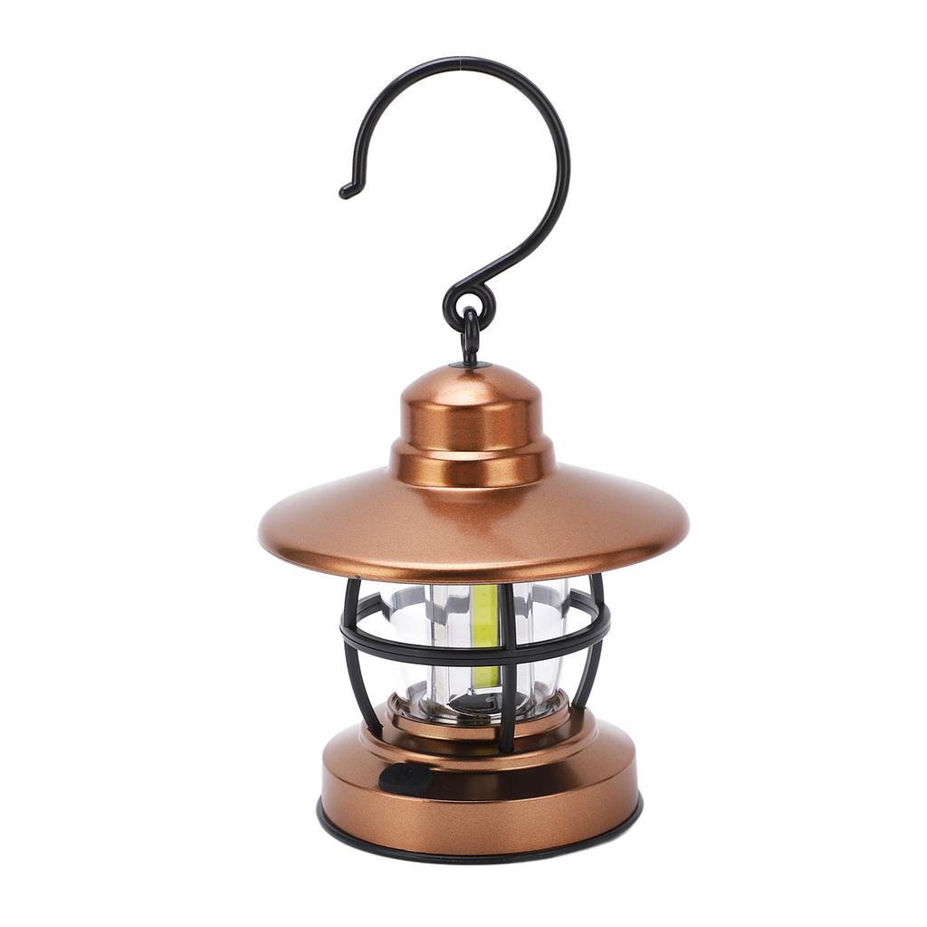Hanging Lantern Camping Vintage Hook Design One Button Switch 3 COB Battery Powered Garden Hanging
