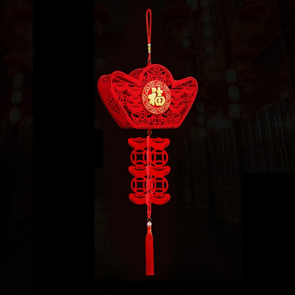 DIY Felt Red Lantern 3D FU Character Lantern Decorative Spring Festival Lantern  New Year