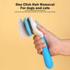 Pet Cats Dogs Massage Brush Self Cleaning Hair Dematting Comb Multifunctional with Release Button for Shedding and Grooming