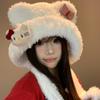 Cute Cat Bow Plush Hat Women's Season Sweet Thickened Warm Cold Ear Protector Plush Lei Feng Hat