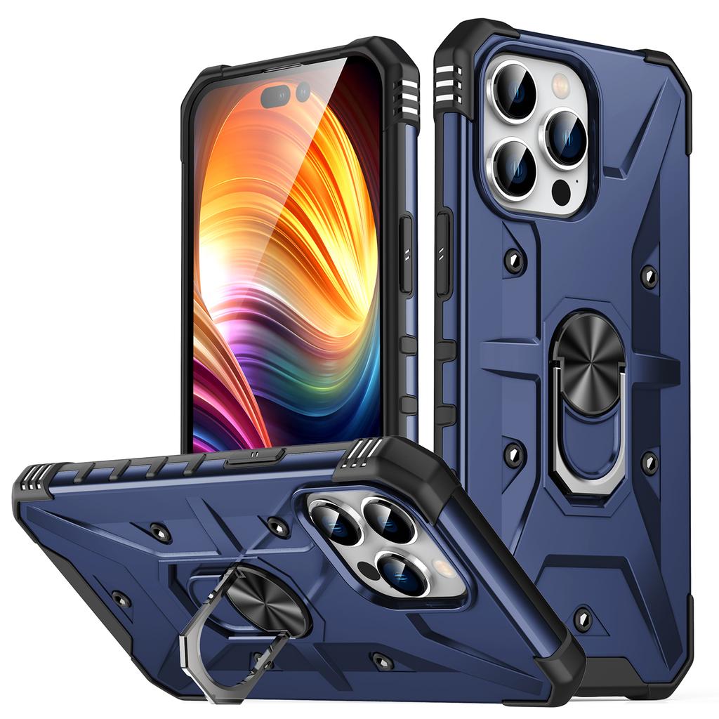 Stoßfeste Rüstung 360° magnetischer Drehringständer aus Metall Telefonhülle für iPhone 15 14 13 12 11 Pro Max 8 7 6 Plus X XS XR