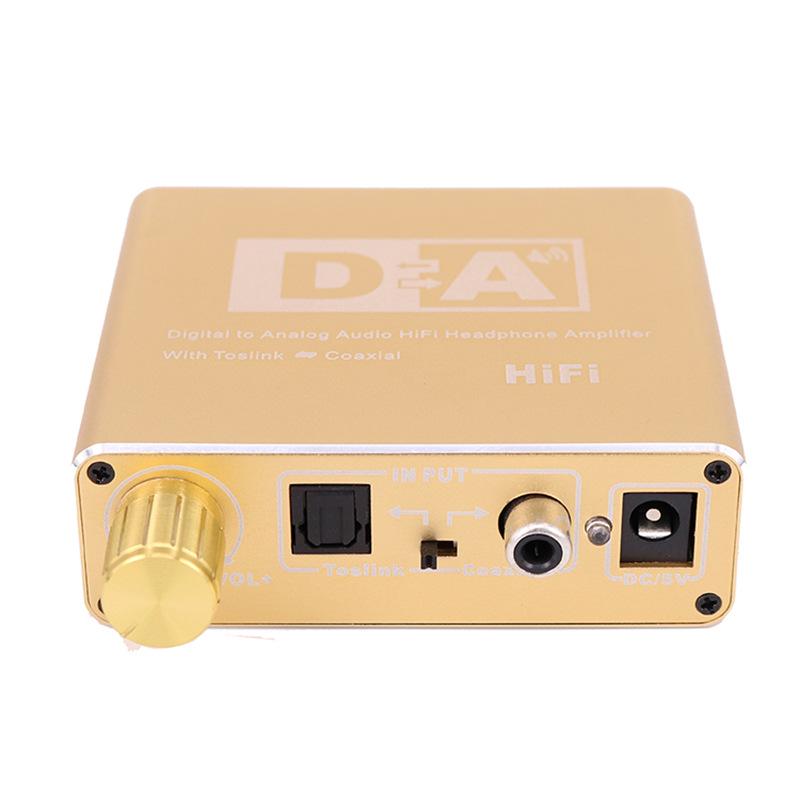 Digital To Analog Audio Converter with Optical Coaxial Input and 3.5mm Volume Control