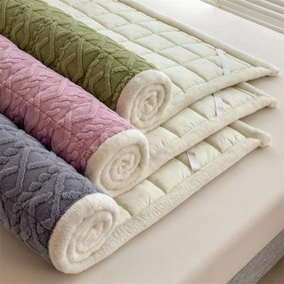 Warm Flannel Bed Sheet with Four Corner Elastic Band Winter Autumn Thicken Mattress Toppers Quilted Tatami Bed Mat Bedsheet Soft