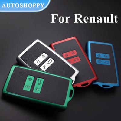 For Renault Captur Megane Talisman Espace Clio Zoe Koleos Scenic 4 Arkana Dacia Sandero Card TPU Leather Car Key Cover Case Fob