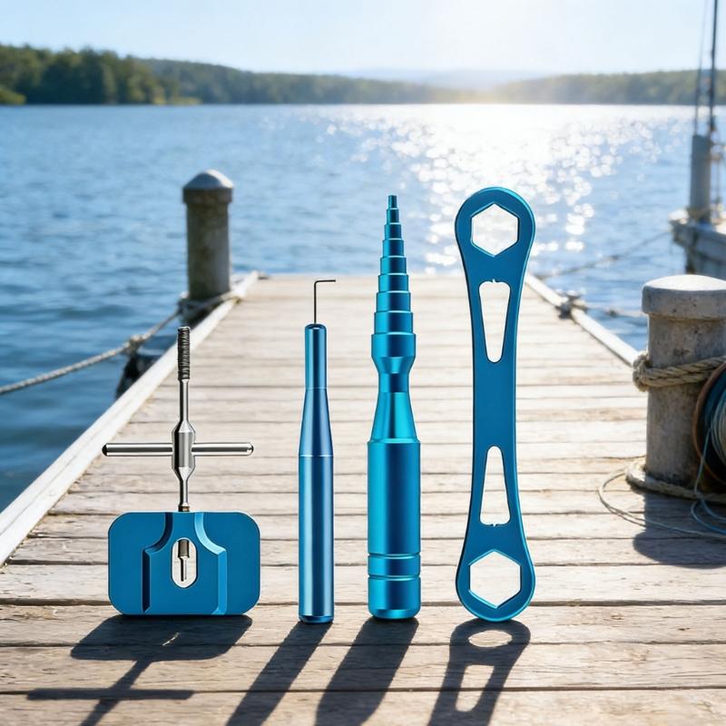Aluminum Alloy Fishing Reel Repair Tool Set Including Bearing Extractors And Wrench For Easy Disassembly And Maintenance
